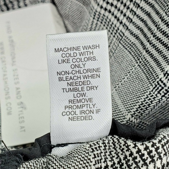 CC - Cato Pull-On Dress Pants Trousers Womens 24W Black White Plaid Stretch NWT - Picture 7 of 8